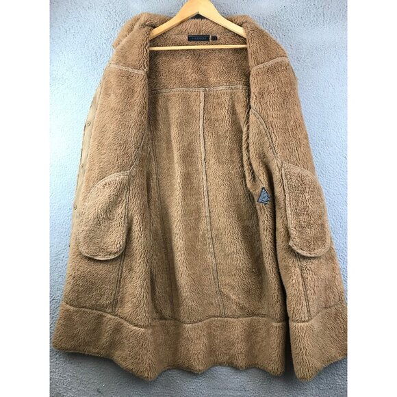 Sao Paulo Womens Faux Suede Shearling Lined Mid-Length Coat 10 - Picture 4 of 14